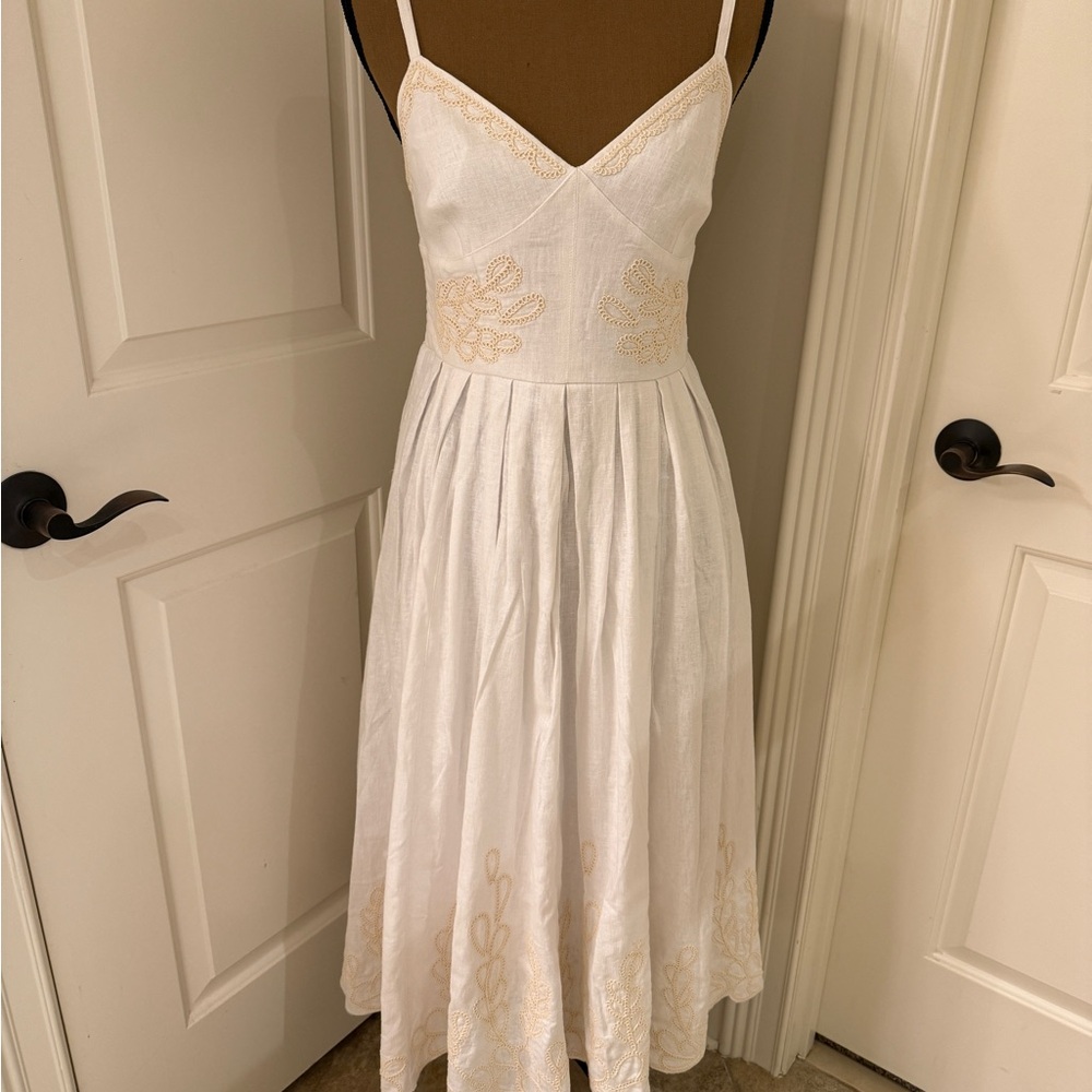 Christian Lacroix White and Cream Midi Dress